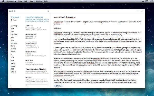 simplenote for mac