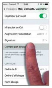 Choisir un compte mail par défaut