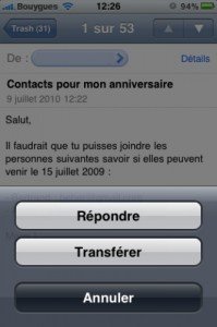 repondre à un message iphone 5