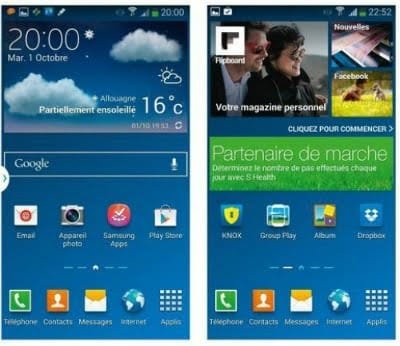 ecran accueil du Galaxy Note 3