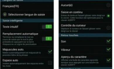 les paramètres du clavier samsung
