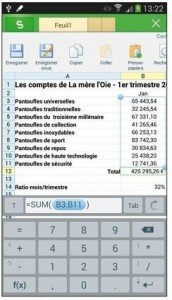 Éditer des formules Excel dans Kingsoft Office