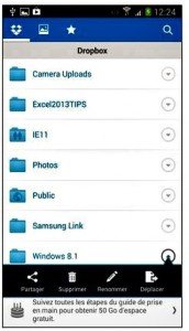 Accéder à Dropbox sur le Galaxy Note 3