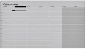 Le calendrier de Windows 8.1 affiché en mode Semaine