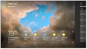 La météo détaillée de Windows 8.1