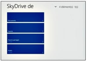 Le compte SkyDrive est prêt à être utilisé
