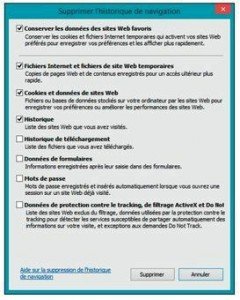 Supprimez ici l’historique de navigation ainsi que d’autres données concernant vos pérégrinations sur l’Internet