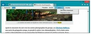 La recherche d’un mot dans un site avec Internet Explorer ouvert sur le Bureau