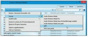 Choisissez le format des fichiers audio qui seront créés à partir du CD