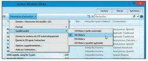 Sélectionnez la qualité audio de l’extraction