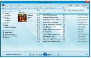 Sitôt le CD audio inséré dans le lecteur de CD-DVD, les morceaux sont lus