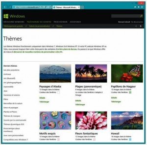 Quantité de thèmes, avec de nouveaux écrans de veille, sont téléchargeables depuis le site de Microsoft