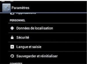 Accéder aux paramètres