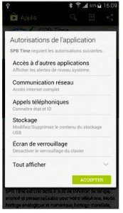 Lisez bien ce que l'application va pouvoir avoir accès