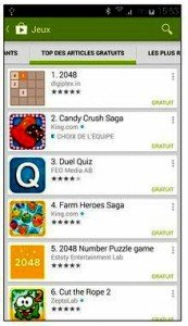 Le Top gratuit des jeux est régulièrement mis à jour