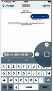 L’enregistrement d’un son pour un iMessage audio