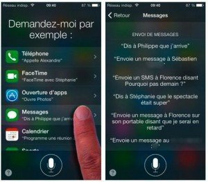 Afficher des questions types associées à l’application Messages