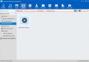 En cliquant sur Vidéo, vous pouvez importer,exporter,supprimer des vidéos.
