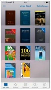 Une collection de livres intitulée « Manuels » contient les modes d’emploi de l’iPhone, de plusieurs appareils photo, d’un flash, d’un GPS routier, etc., tous au format PDF