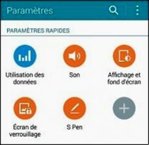 Modifier les paramètres rapides