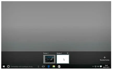 Cliquez sur une des vignettes pour changer de bureau.