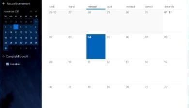 Le Calendrier de Windows 10