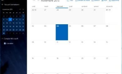 Le Calendrier de Windows 10