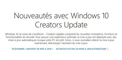 Télécharger la mise à jour de Windows 10 Creators Update