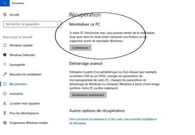 Réinstaller Windows en conservant ses fichiers (Windows 10)