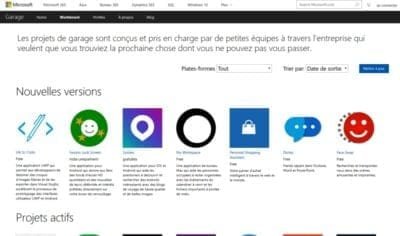 Site web de Microsoft garage