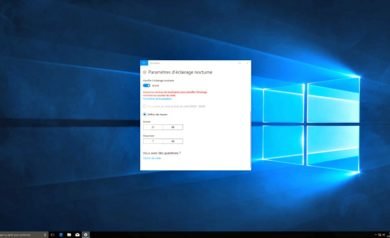 Windows10 et l'affichage nocturne