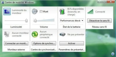 Centre de mobilité Windows