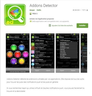 application android addons detector