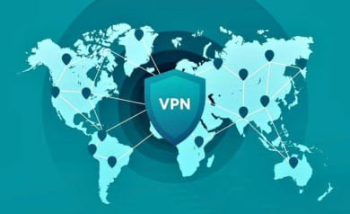 Inscription du sigle VPN sur la carte du monde
