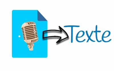 Image représentant un micro ver un texte pour la transcription audio en texte